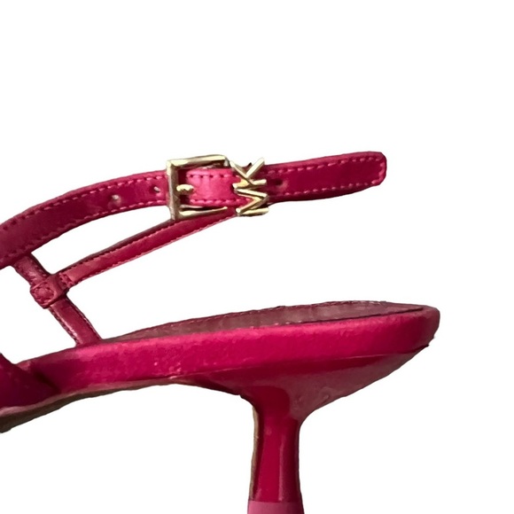 MICHAEL Michael Kors Tasha T Strap Kitten Heels Sandals in Dark Raspberry - Picture 9 of 12